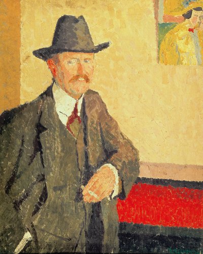 Portret van Charles Ginner, c.1911 door Malcolm Drummond